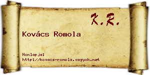 Kovács Romola névjegykártya